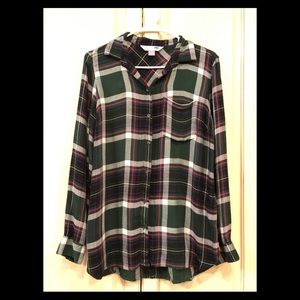 Old Navy Plaid Button-down Shirt Size Medium